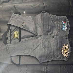 Harley-Davidson Black Leather Vest with Patches